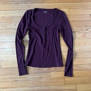 Old Navy Women's Purple Maroon Sleeve Top